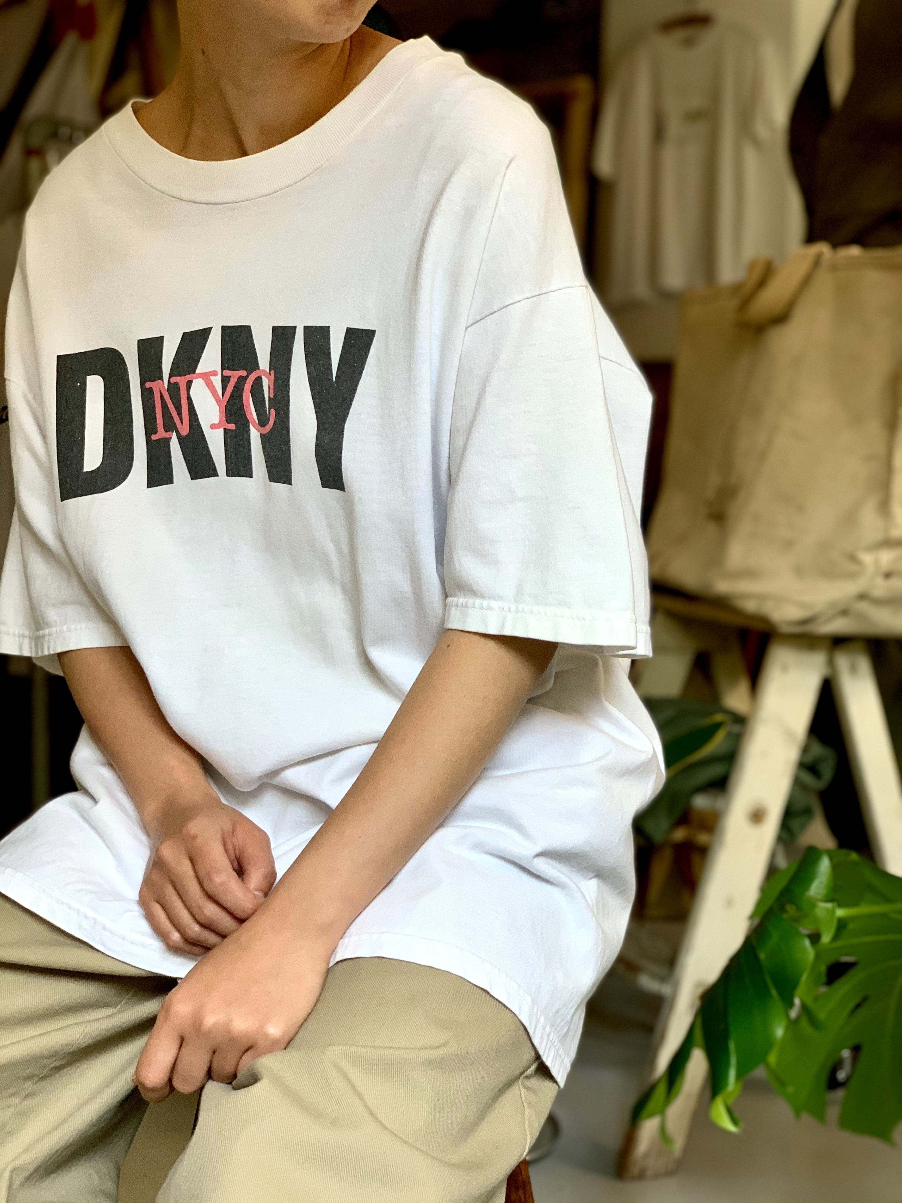 90-00s DKNY ダナキャラン ニューヨーク シルク ノーカラー ブラウス