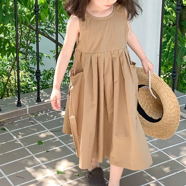 ロングノースリーブワンピース：90-120size.