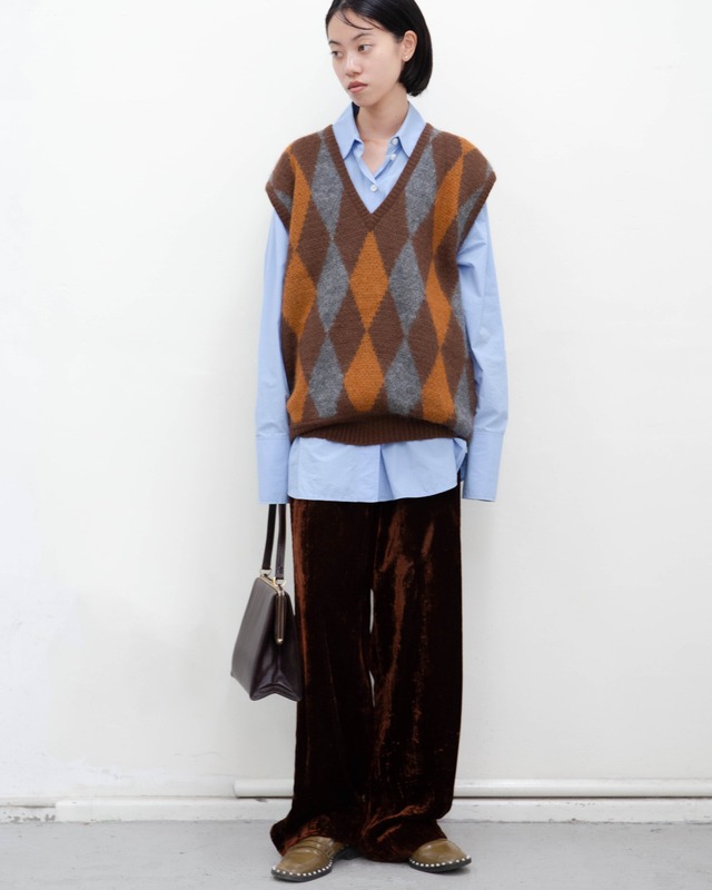 1970-80s GUCCI - alpaca cashmere argyle knit vest