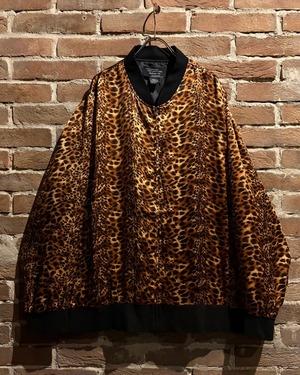 【Caka act3】Leopard Pattern Vintage Silk Blouson Jacket