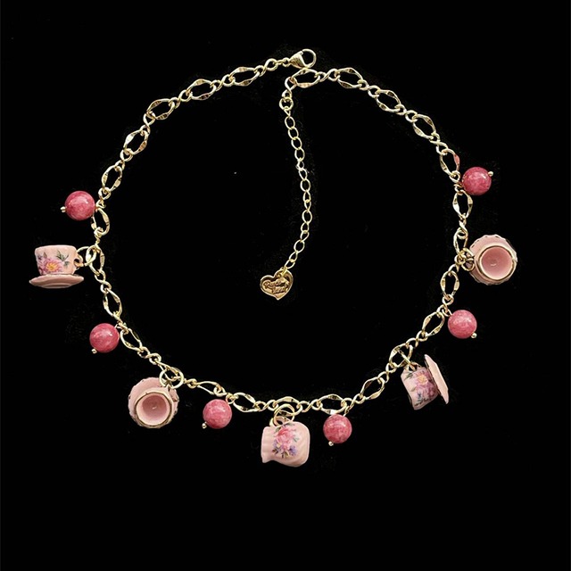 Reeceお茶会のカップ手つくりネックレスorブレスレット