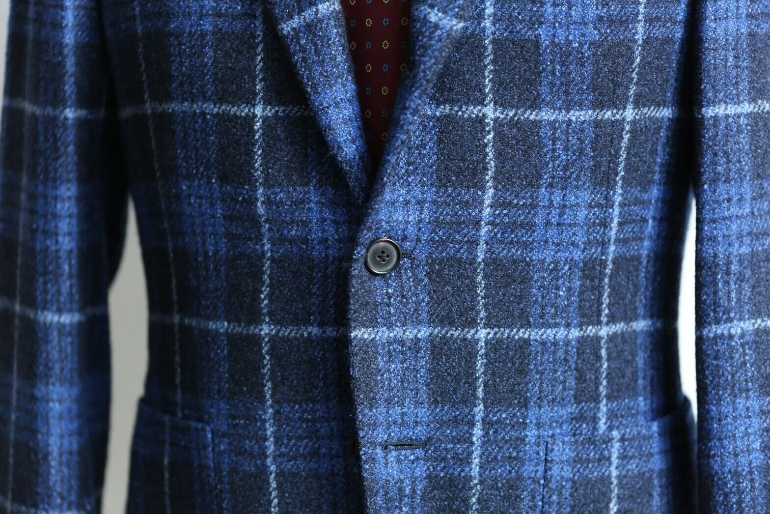 LOST IN ALBION スタンド カラー ツイード ジャケット イタリア製 Belvest】2000's ライトツイードジャケット 黒タグ Size: 46