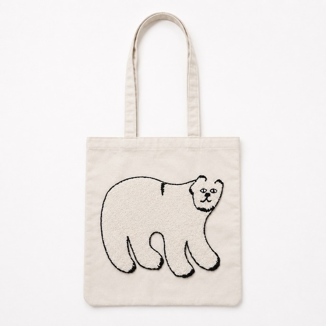 【 OLYA 】Fluffy Rectangle tote bag "POLAR"