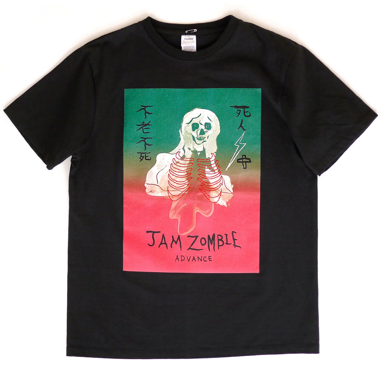 あばら骨刺繍入り浮世絵ゾンビTシャツ〈JAMZOMBIE advance〉