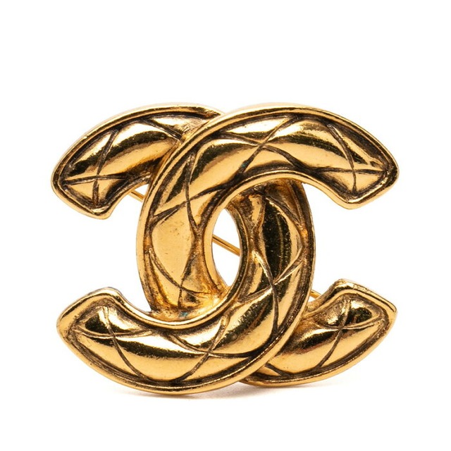 シャネル マトラッセ ココマーク ブローチ ゴールド メッキ レディース CHANEL 【中古】