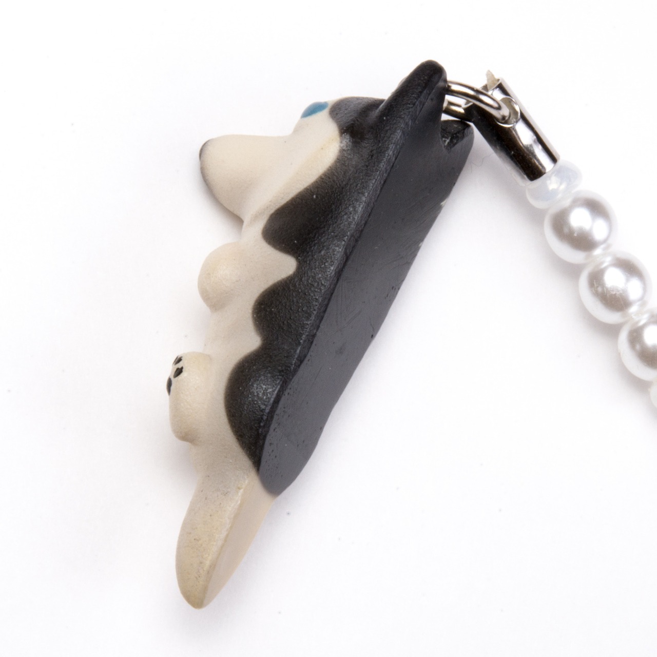 Dog 92 Siberian Husky シベリアンハスキー ブラックホワイト ビーズ ストラップ DN-2803