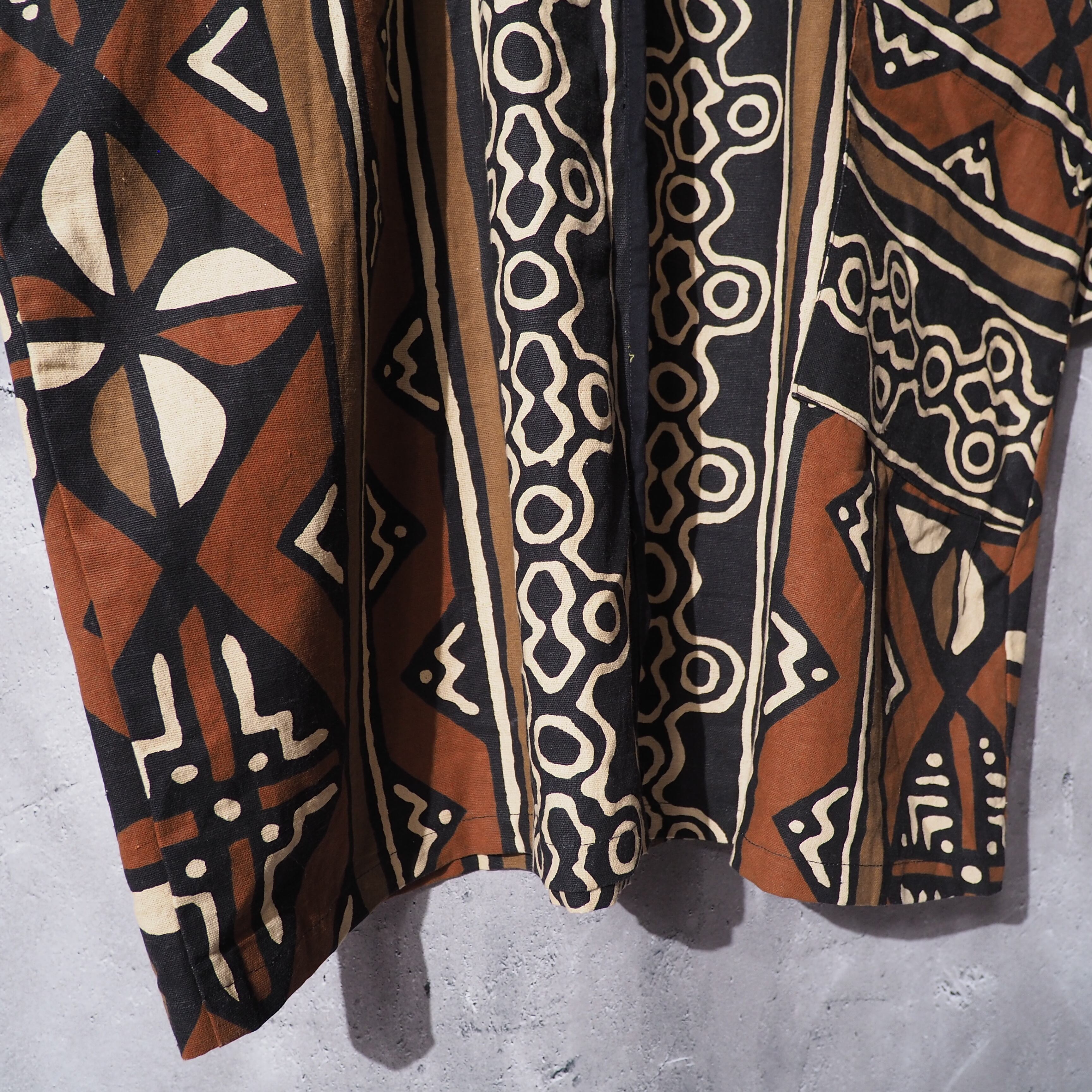 ethnicity art hand-dyed vintage dolman sleeve long coat