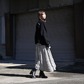 KUON / GANKO別注 Sashiko Kimono Sleeve Cutoff Denim shirt jacket レディースコーディネート