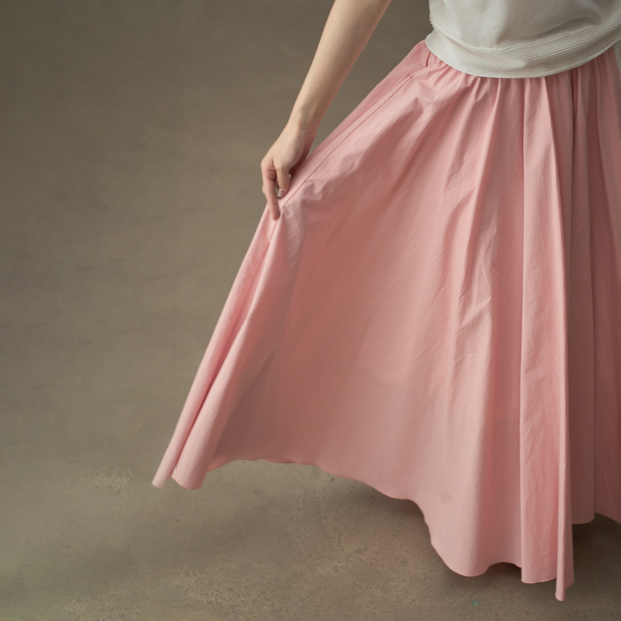 オーバーサイズ ギャザーフレアスカート H0068