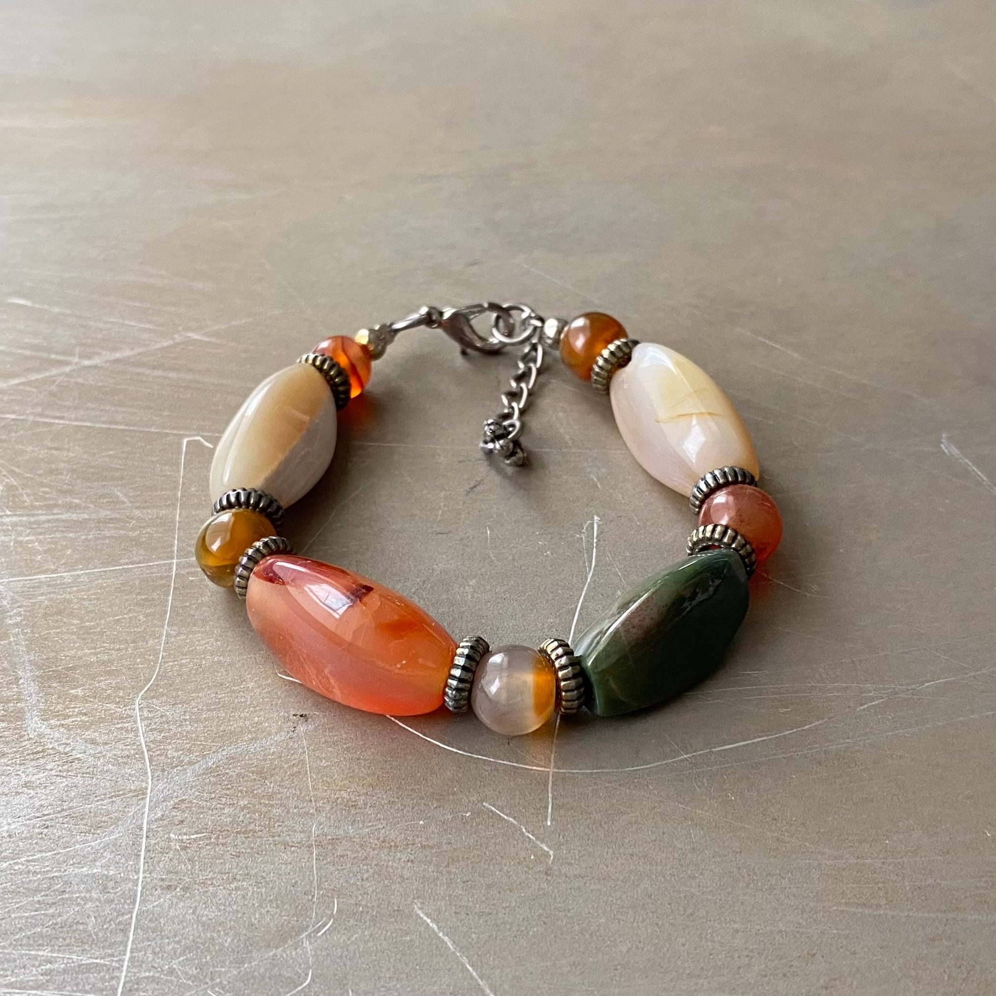 50s USA vintage ヴィンテージ ブレスレット マルチモチーフ Vintage 90s USA retro multicolor natural stone bracelet レトロ