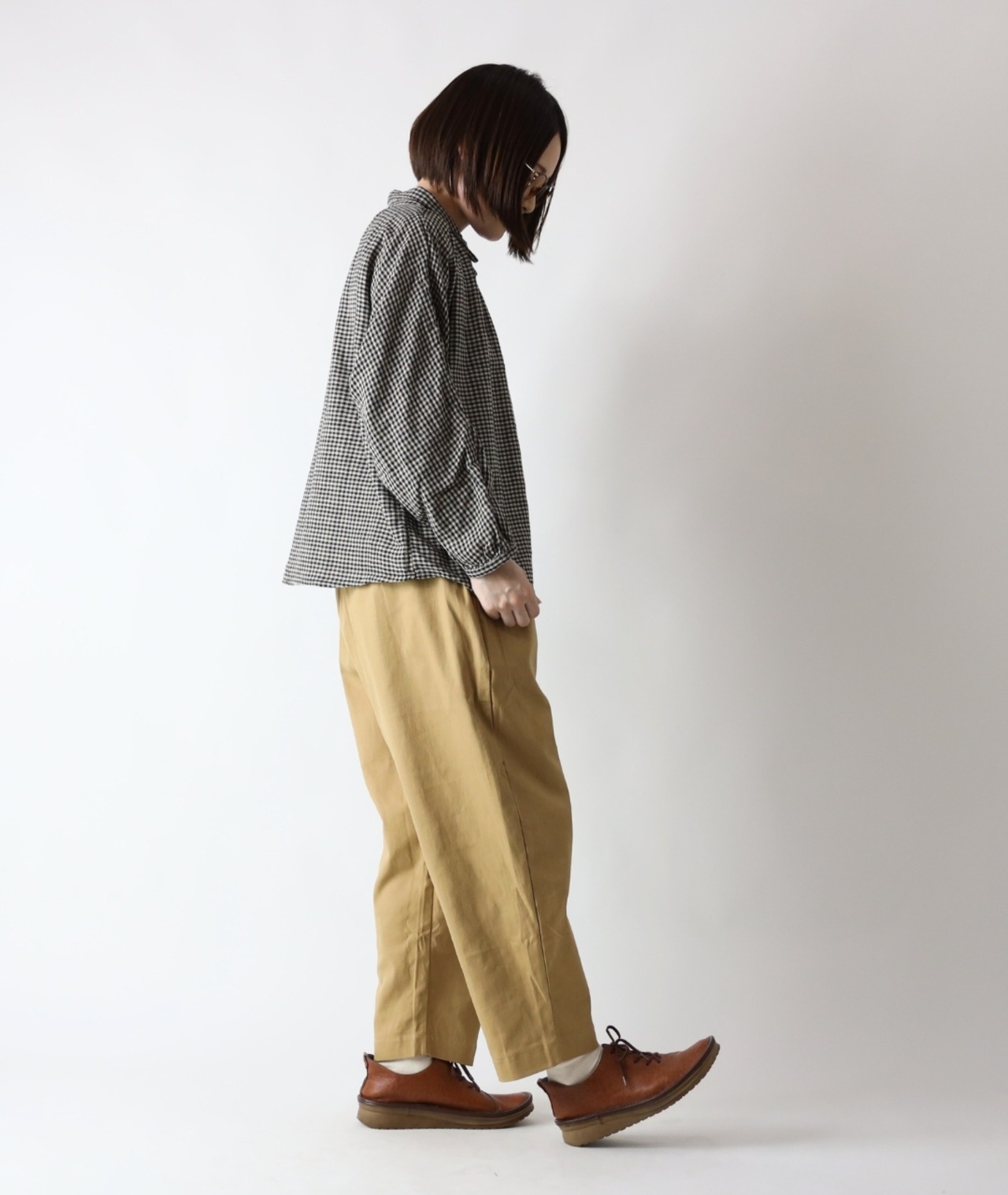 CUORE STORE/コットンダブルガーゼ ワイドシャツ