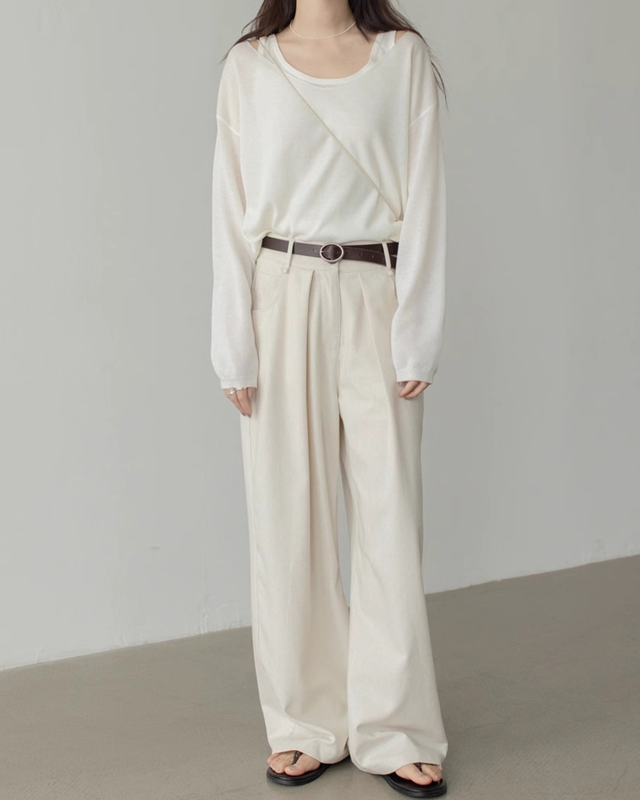 Natural wide Pants　N1176