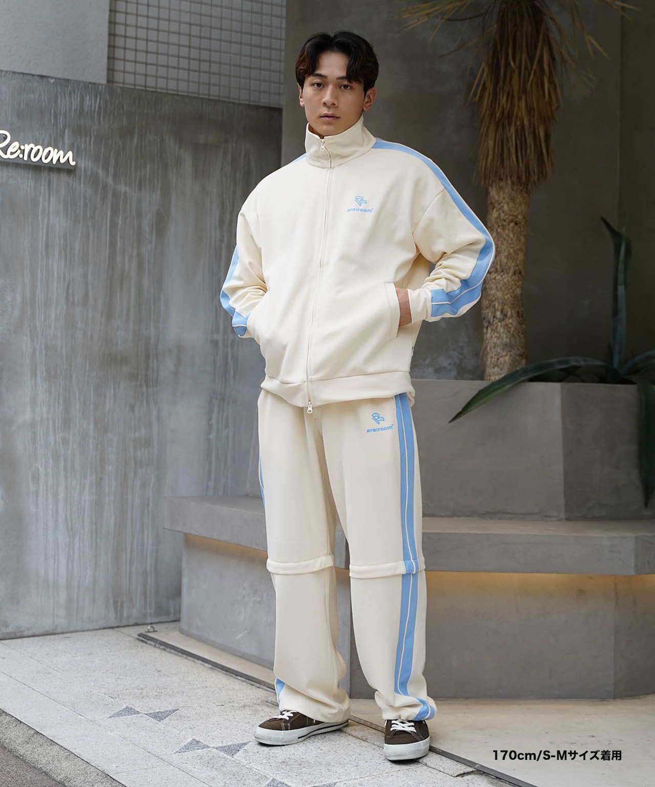 【#Re:room】SIDE LINE 2WAY WIDE TRACK PANTS［REP227］