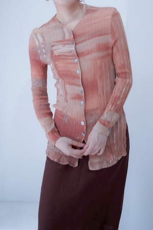 pink beige marble print shirt