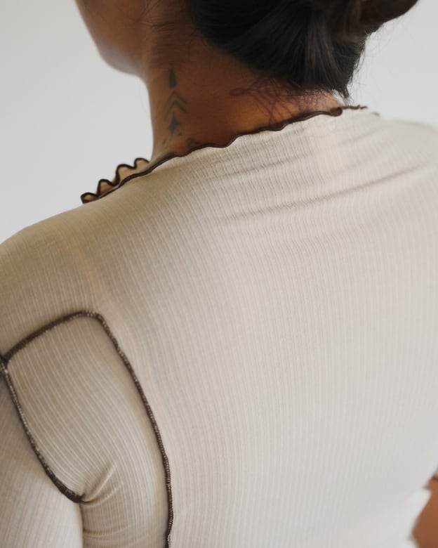 Baserange (ベースレンジ) OMATO 3/4 TEE SHIRT (DYLAN BEIGE) | H
