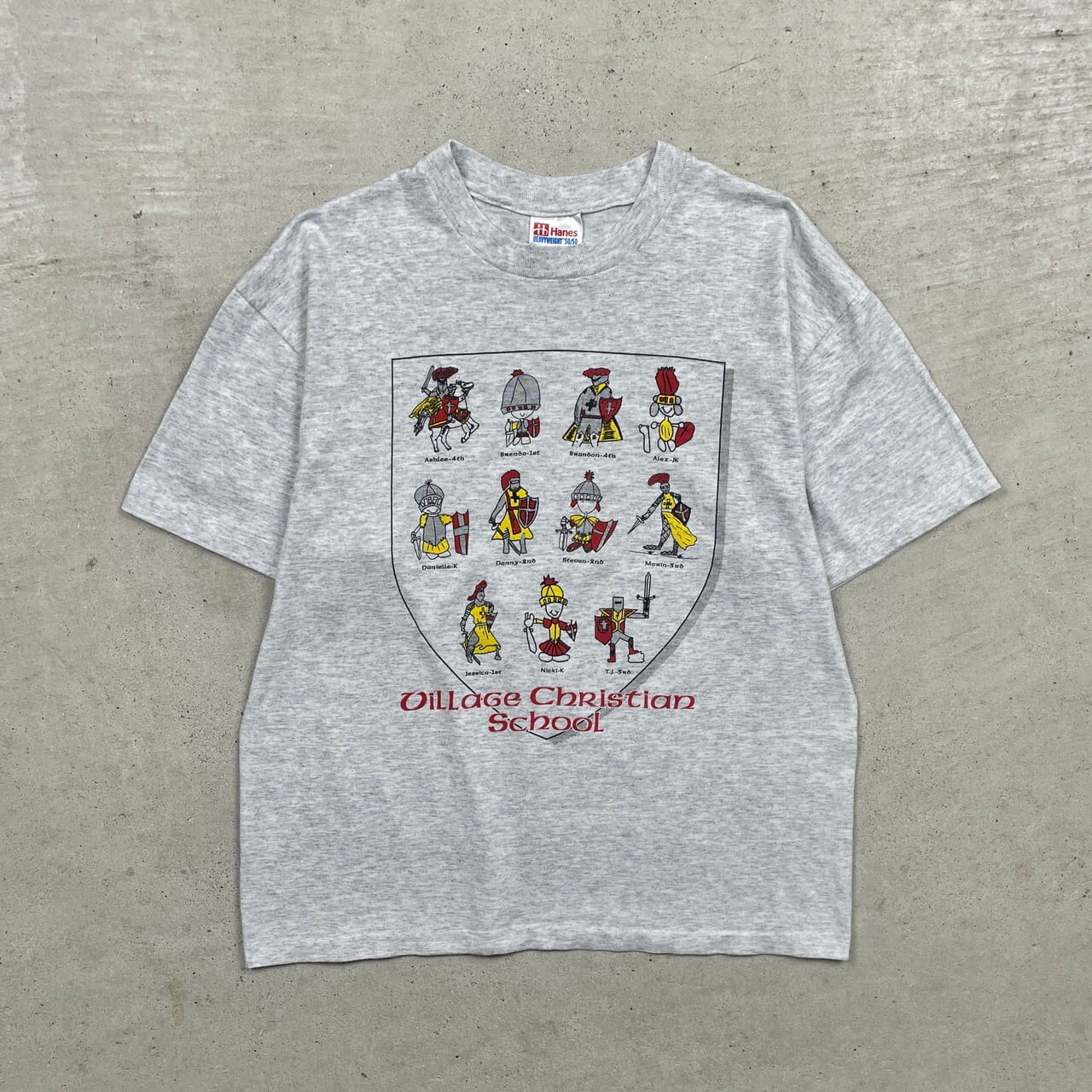 90年代 USA製 VILLAGE CHRISTIAN SCHOOL プリントTシャツ メンズS相当