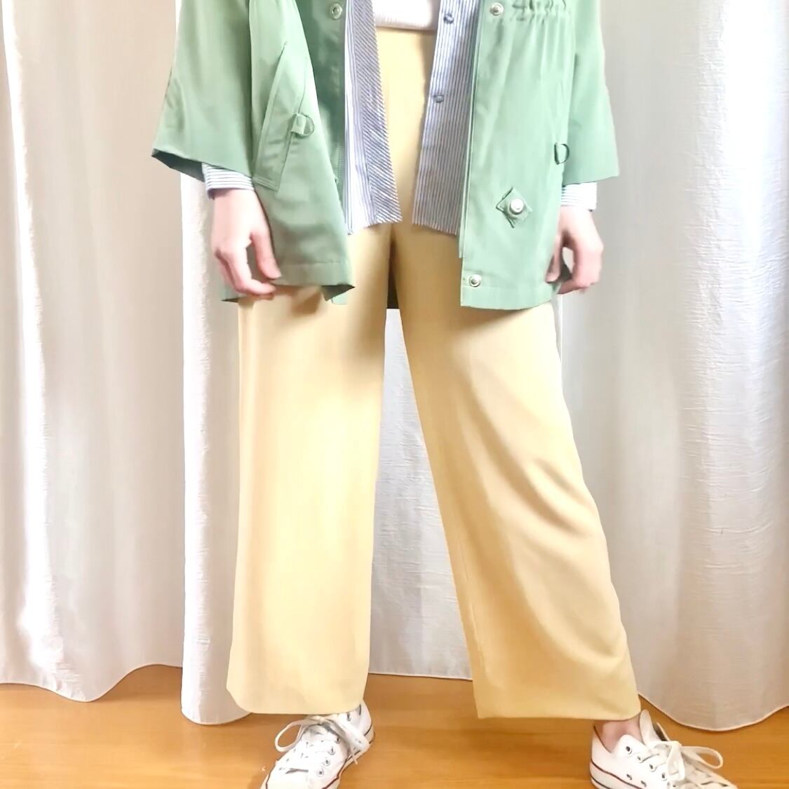 ストレートパンツ クリームイエロー【113】