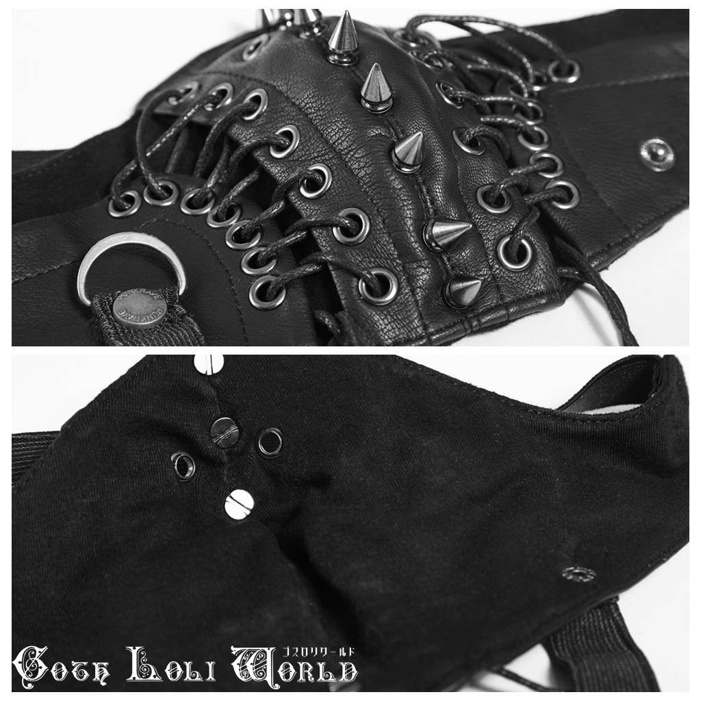 ゴシック小物まとめ売り 即納/送料無料】S-182-BK 棘付きハードパンク マスク 男女兼用