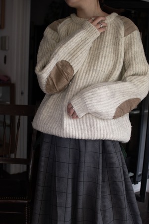 Elbow Patch British Wool Knit Sweater