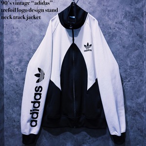 【doppio】90’s vintage “adidas” trefoil logo design stand neck track jacket
