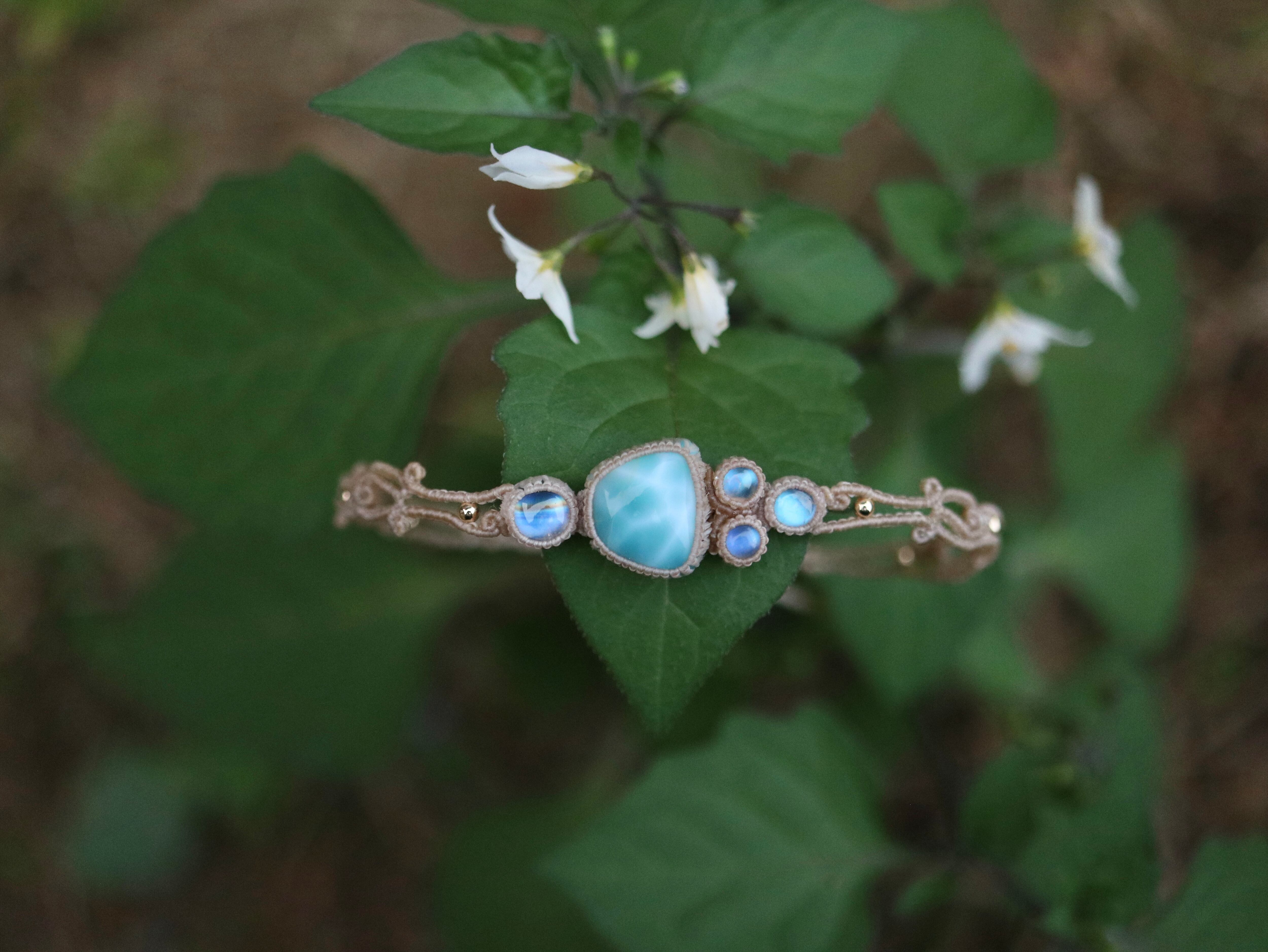 ラリマー × ムーンストーン ブレスレット