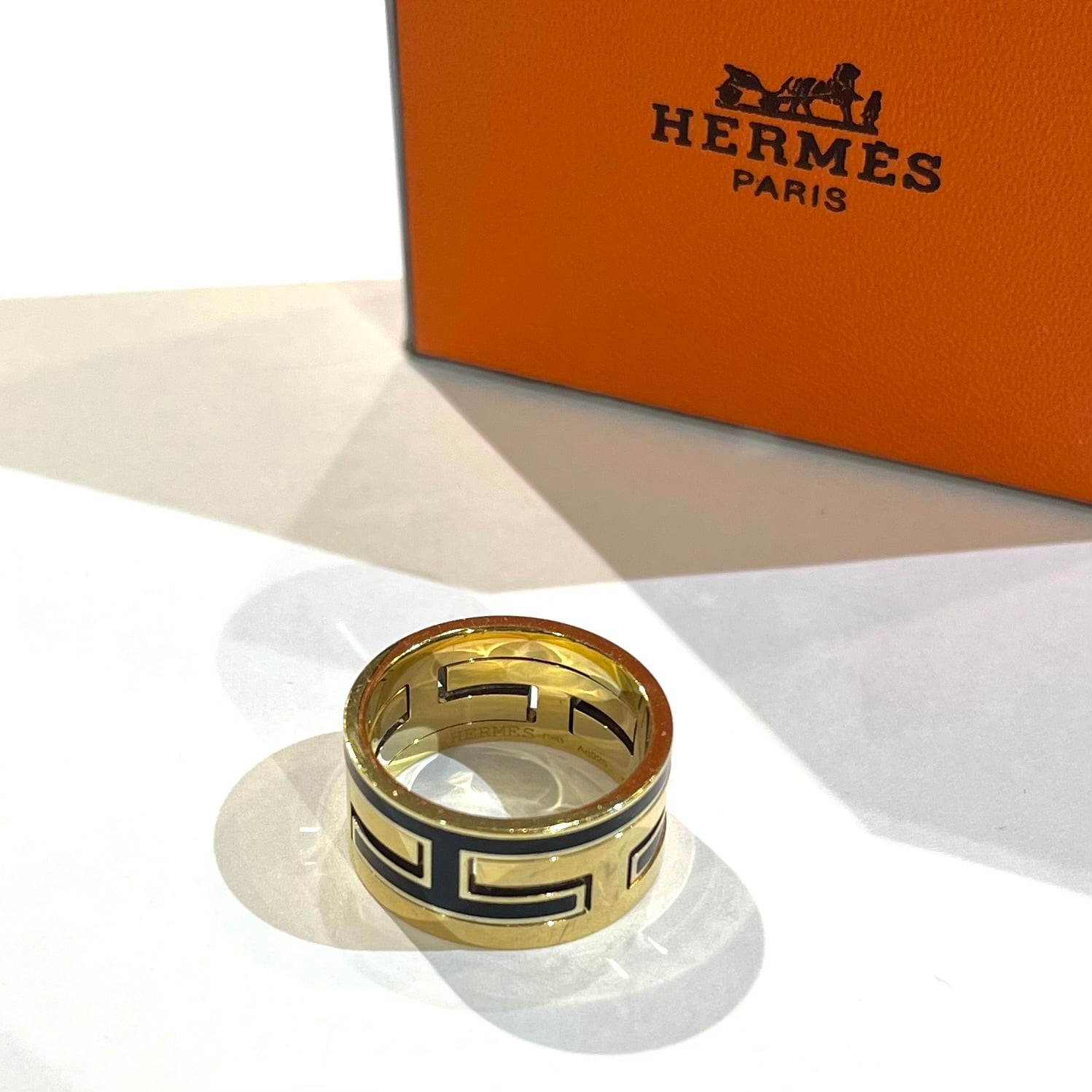 HERMÈS】【13号】2142 クラシック ムーブアッシュ リング 53／SV925