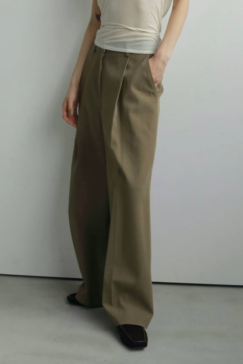 ànuke Tuck Pleats Pants タックプリーツパンツ Olive