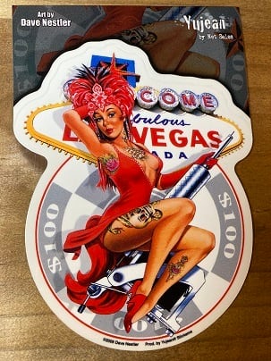ラスベガス ラッキーレディ ピンナップステッカー【ピンナップ ガール・ステッカー・ヘルメット・バイク・自動車・スーツケース・デカール】 FD6210