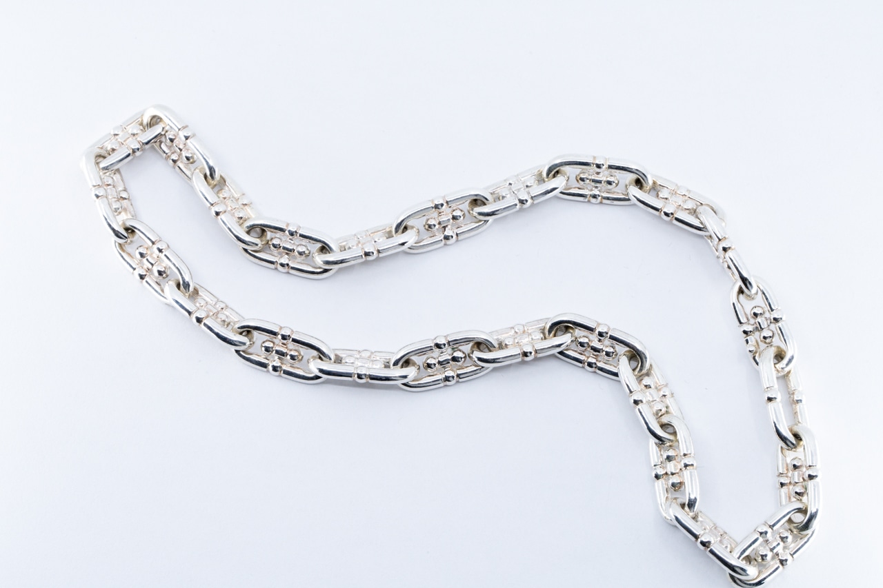 C-058 BP chain link necklace(cross)(25コマ)(約46cm)