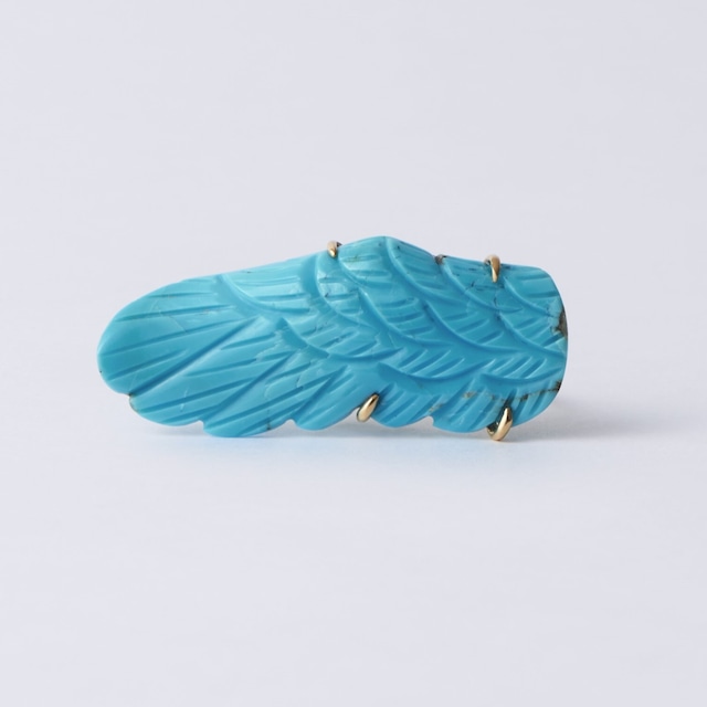 Feather ring / Turquoise x 18KYG