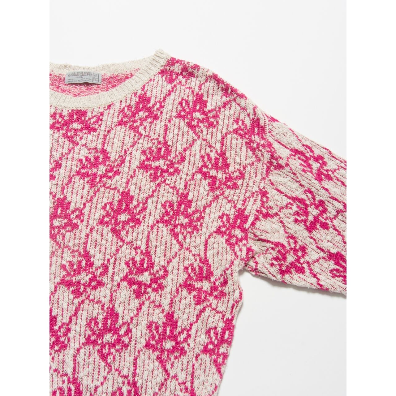 【JAEGER】Made in Great Britain cotton-linen knit pullover（イエーガー イギリス製コットンリネンニットプルオーバー）4a