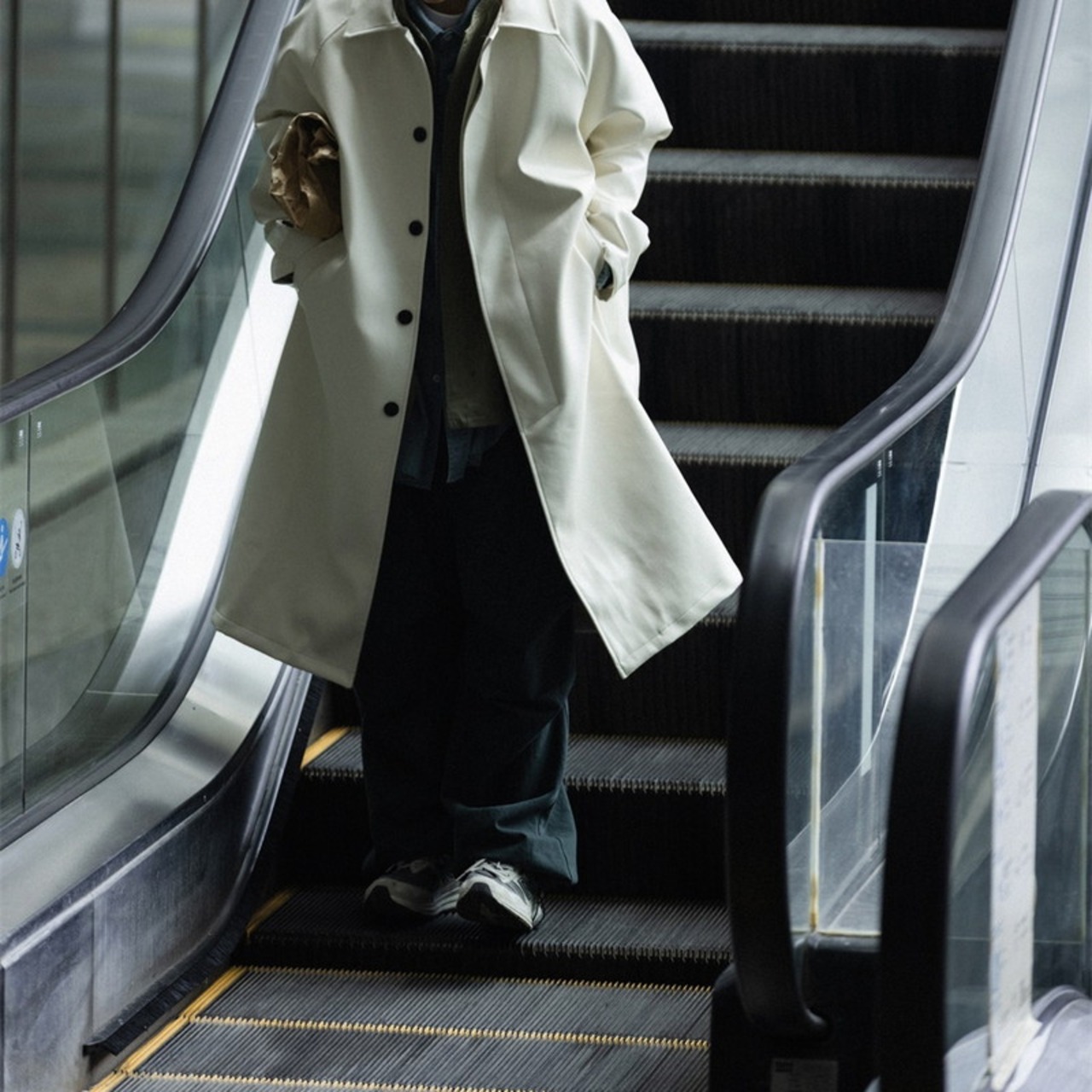 フェイクレザーシンプルロングコート　987