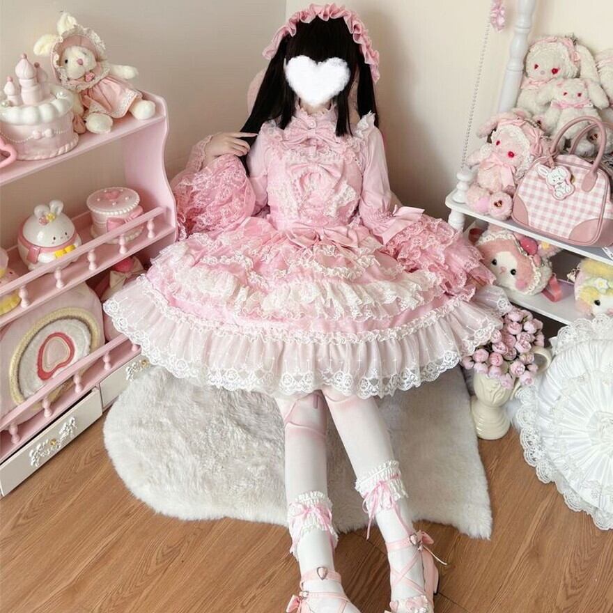 ロリータファッション 甘ロリ｜JSK＋姫袖ブラウス3点セット（ピンク