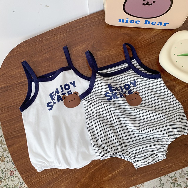 【BABY】ジョイクッキーくまキャミソールロンパース - 5