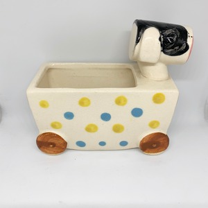 VINTAGE cow car toy planter