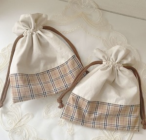 タータンチェック 巾着