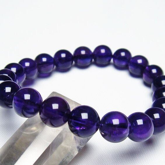 アメジスト ブレスレット 9mm 一点物 メール便送料無料 [M便 1/10] 111-21707