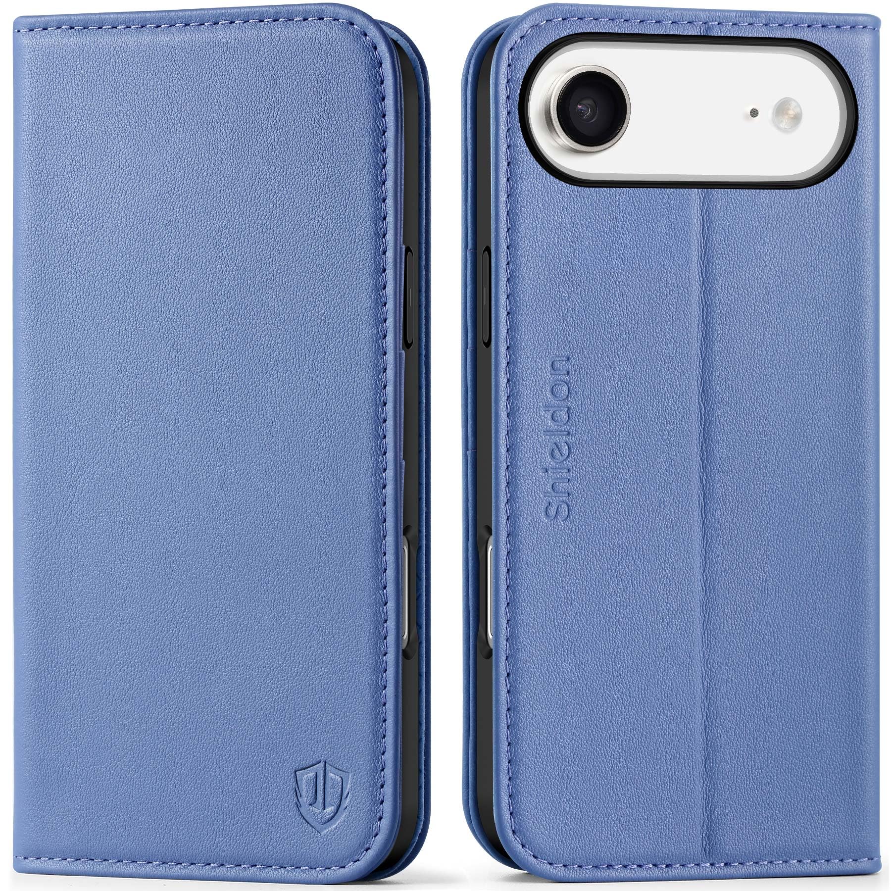 SHIELDON iPhone Air 対応 手帳型ケース 本革レザー 2025年発売 6.5インチ 5G 淡藤色