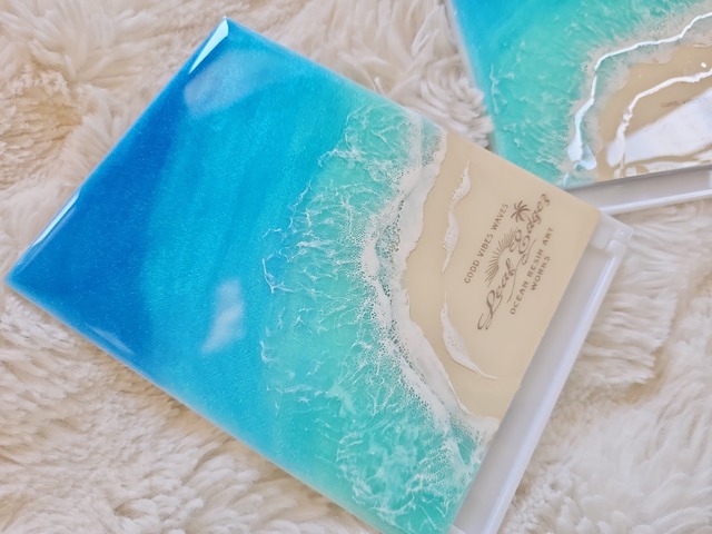 481.オーシャンレジンアート コンパクトミラー