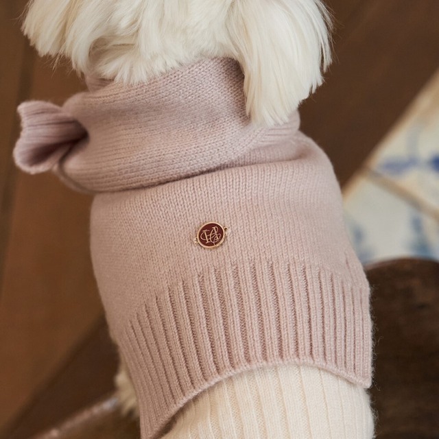 【予約】[ heritagegeppetto]  100% Cashmere Veo muffler cardigan（Sandy）