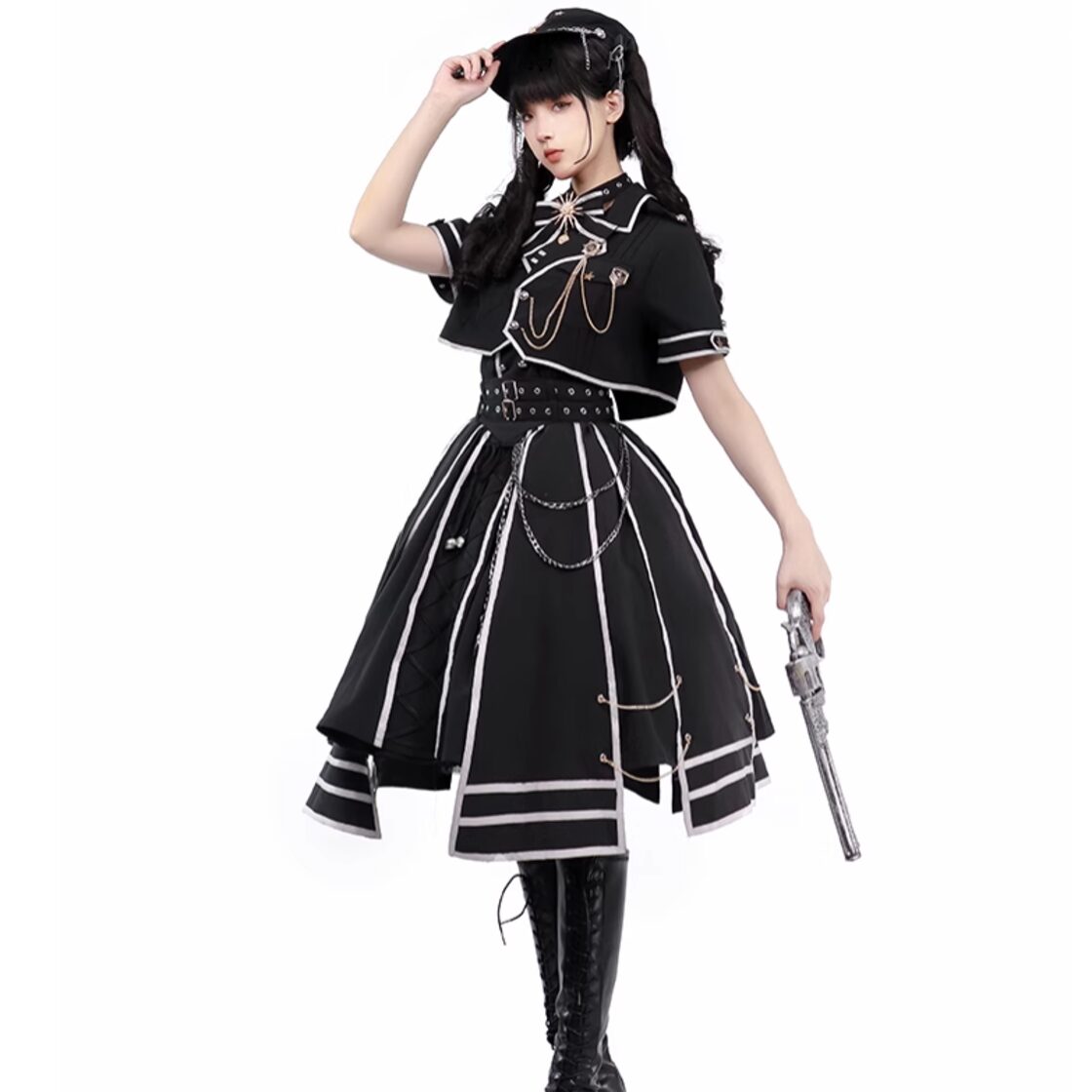 ゴスロリ♡全2カラー 軍服ロリータ アーミーセットアップ set9 | Pay ID