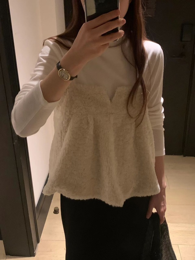 (予約) ounce / Soft wool tencel polar tee 4color