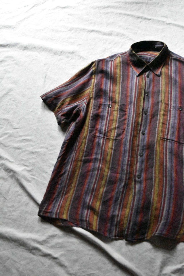Italy multi-colored stripe Lien shirt