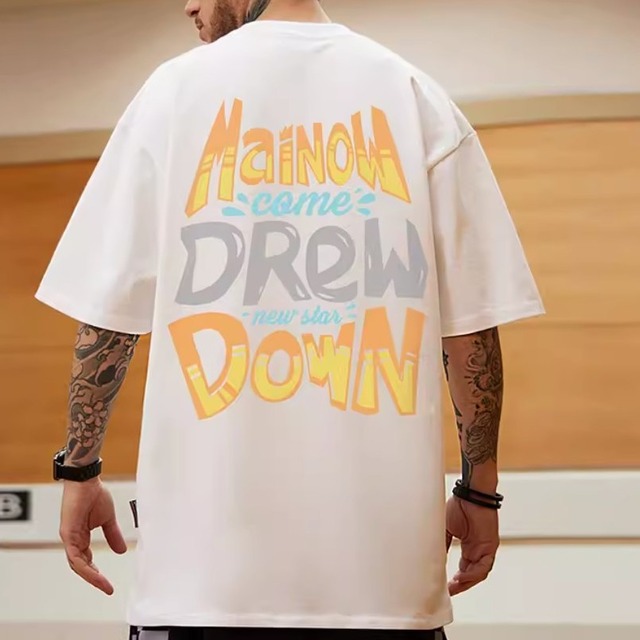 ビックメッセージプリントTシャツ　4colors　00398