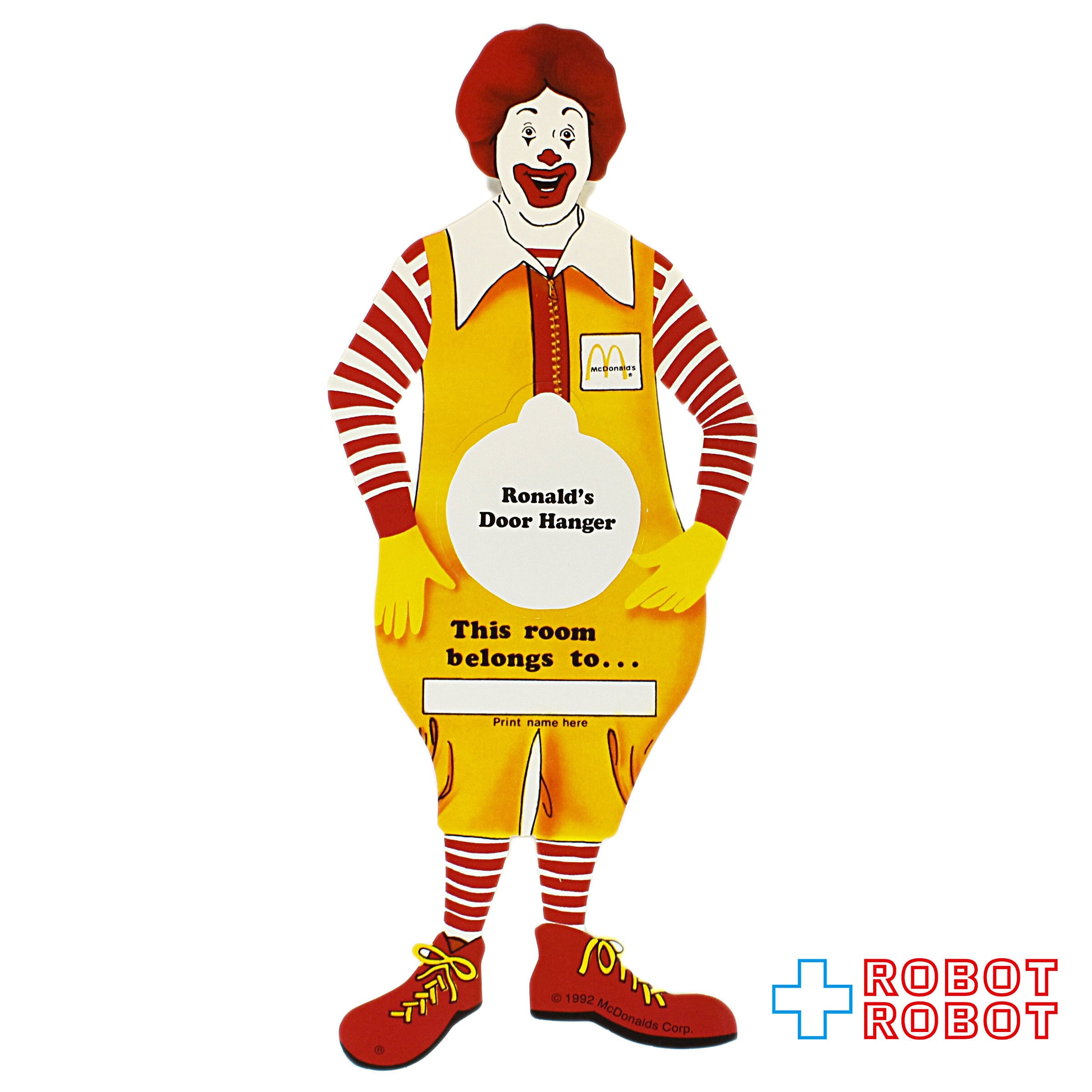 マクドナルド ロナルド ドアハンガー 紙製サイン 1992 企業物 | ROBOTROBOT