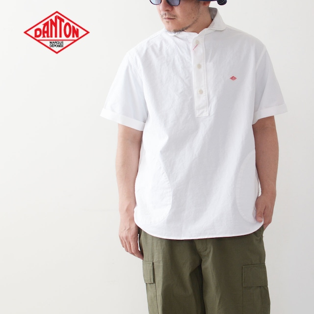 DANTON [ダントン] M OXFORD ROUND COLLAR SHORT SLEEVE PULLOVER SHIRT [DT-B0284SOX] オクスフォードラウンドカラーショートスリーブプルオーバーシャツ・半袖シャツ・コットンシャツ・白シャツ・丸襟・MEN'S [2024SS]