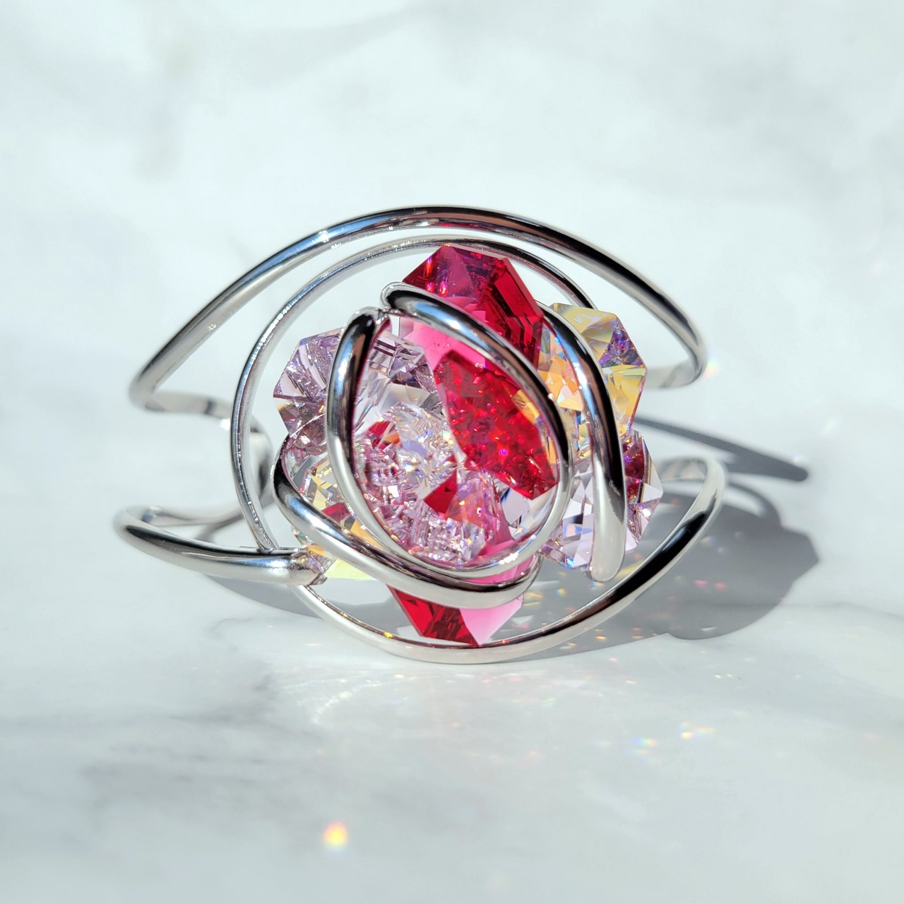 FLOWER *wine red* -bracciali-