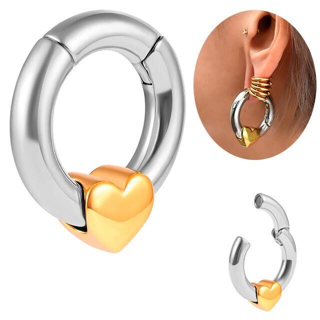 ボディピアス 2g 3WAY ハートピアス マグネット 磁石 ワンタッチピアス