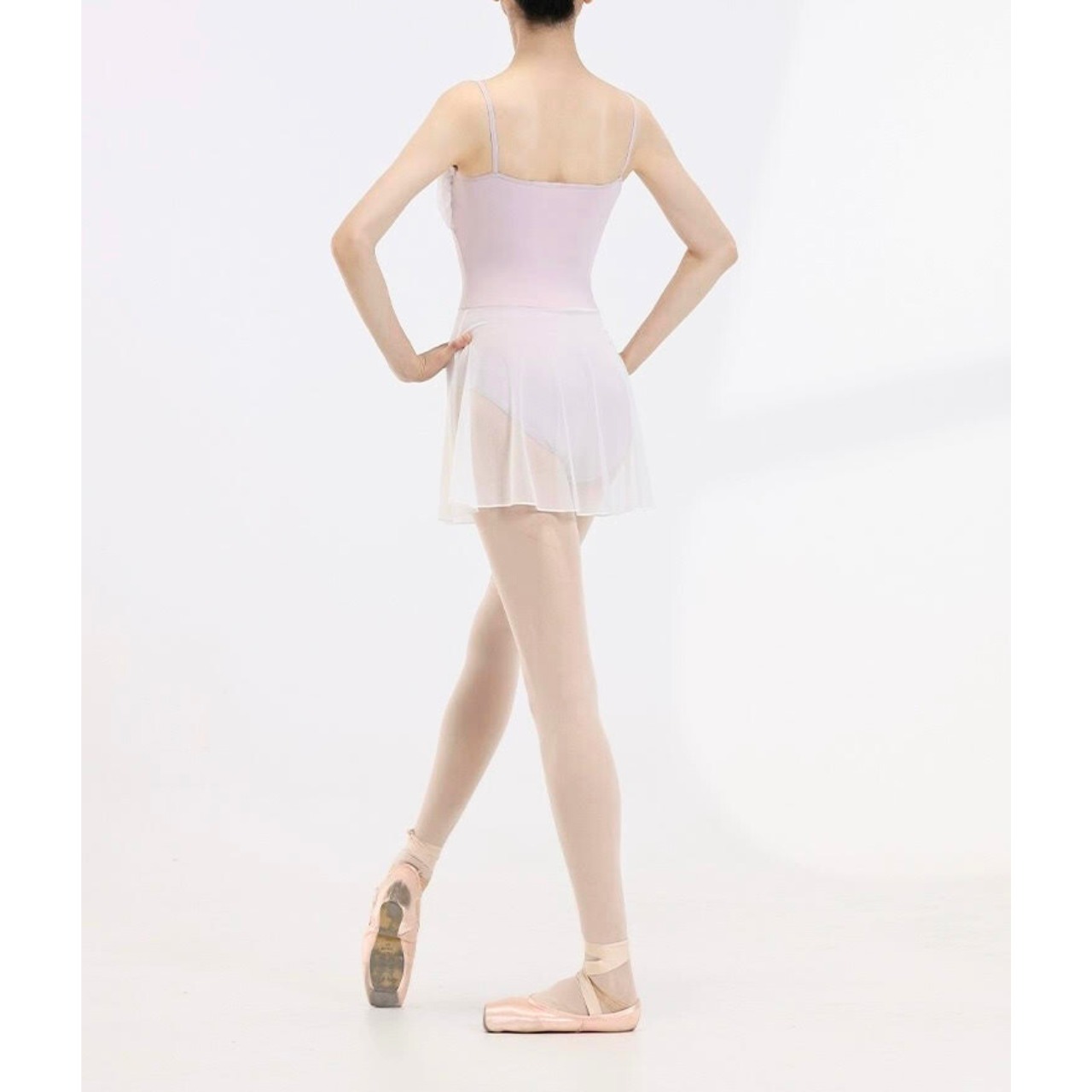 ギャザーメッシュ ピンクパープル スカートレオタード L1190
