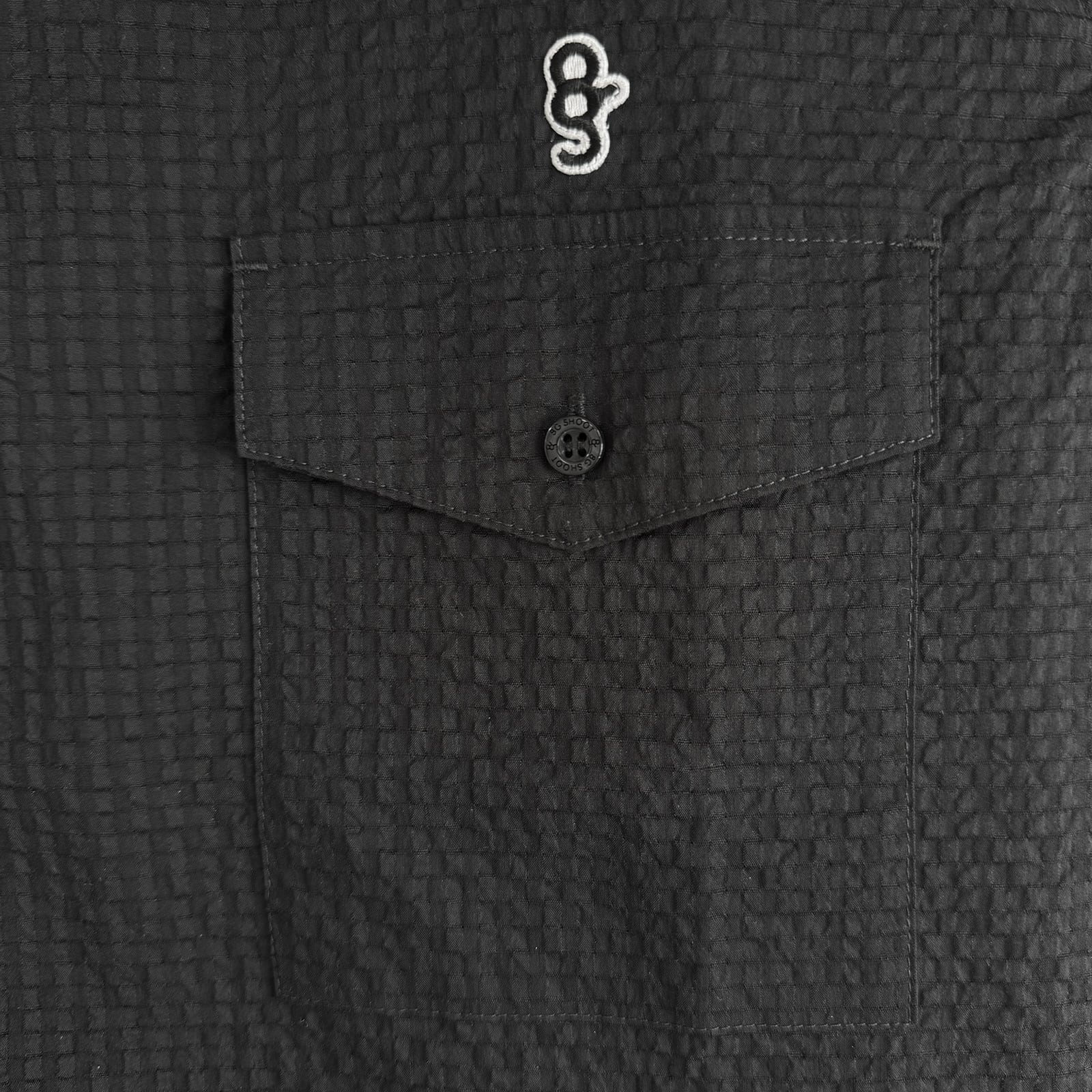 8G DOTAIR?? COOLMAX SUCKER OPEN COLLAR SHIRT -BLACK- | 8G SHOOT